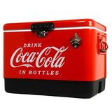 Coca-Cola 85 Cans Ice Chest Cooler with Bottle Opener Ice Retention Portable Cooler For Travel Red