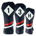 RAM GOLF PREMIUM VINTAGE STYLE PU LEATHER HEADCOVERS SET RETRO BLACK DRIVER WOOD HYBRID (1 3 X)