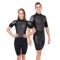 Seavenger 3mm Shorty Wetsuit with Stretch Panels Perfect for Scuba Diving Snorkeling Surfing (Surfing Aqua Men s Large)