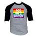 Men s God Loves Everyone KT T192 Gray/Black Raglan Baseball T-Shirt Small Gray/Black