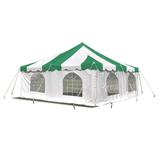 Party Tents Direct Weekender Outdoor Canopy Pole Tent w/Sidewalls Green 20 ft x 20 ft