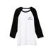 Slow Down Unisex 3/4 Sleeves Baseball Raglan T-Shirt Tee White Black 2X-Large