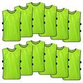 Toptie Training Vests Soccer Pinnies Football Jersey Pinnies for Soccer Team Adult / Child-Green 12Pcs-L(Adult)