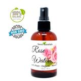 Premium 100% Pure Organic Moroccan Rose Water - 4oz With Sprayer - Imported From Morocco - (Also Edible) Rich in Vitamin A and C it is Packed With Natural Antioxidants and Anti-Inflammatory Qualities