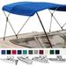 EliteShield 3 Bow Bimini Top Boat Cover Bule 3 Bow 72 L 36 H 67 -72 W with Boot and Rear Poles