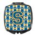 Letter S Football Blue and Gold Compact Mirror CJ1077-SSCM