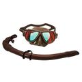 Palantic Brown Mirror Coated Lenses Free Dive Low Volume Mask & Snorkel Combo