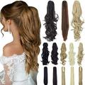 18 21 Straight Curly Synthetic Clip in Claw Ponytail Hair Extension Synthetic Hairpiece 150g with a jaw/Claw Clip