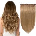 S-noilite 100% Human Hair Clip In Hair Extensions 15 Colors Can Curly Dyed Washed 1 Piece/5 Clips Dark Blonde 20 -50g