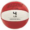 Champion Sports Rhino Synthetic Leather Medicine Ball - 4-5 lbs. Red and White