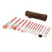 Bdellium Tools Professional Makeup Pink Bambu Series Complete 14pc. Brush Set with Roll-up Pouch