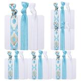 6 Pack Ponytail Holder Ribbon Hair Ties Set No Crease Elastics Ponytail Holder Bracelet Favors for Bachelorette Parties Bridal Showers Party Favors Birthday Gifts (light blue)