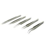 Multipurpose Tweezers Set 5 Pcs Jewelry fine point Steel Fine Tip Tweezers