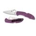 SPYDERCO FOLDING DELICA4 FLAT GROUND 2.88 VG10 PLAIN BLADE PURPLE HANDL