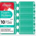 Annie Large 1 Green Foam Hair Rollers - 10 Pcs.