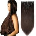 S-noilite Double Weft Clip in Human Hair Extensions High Quality Full Head Hair 8pcs 18clips Soft Silky Straight for Women