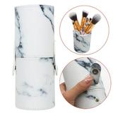 Leather Cosmetic Cup Case Makeup Brush Pen Holder Empty Storage Box Organizer