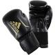 adidas FLX 3.0 Speed 50 Boxing & Kickboxing Gloves for Women and Men for Light Sparring Training Gym Punching Fitness and Heavy Bags. 12oz Black Gold