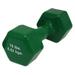 CanDo Vinyl Coated Dumbbell Silver 15 lb Single 1pc Handheld Weight for Muscle Training and Workouts Color Coded Anti-Roll Home Gym Equipment Beginner and Pro