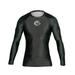 FUJI Baseline Ranked Long Sleeve Jiu Jitsu Rashguard BJJ Rashguard for Men and Women Size Medium Black