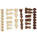 EOTVIA 32PCS Wooden International Chess Game Set Wood Pieces Without Chessboard Gift Interactive Toy Wooden International Chess Game Set International Chess