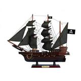 Handcrafted Model Ships Wooden Captain Kidds for Falcon Sails Pirate Ship Model - Black - 20 in.