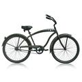 Wonder Wheels 26 Beach Cruiser Coaster Brake Single Speed Bicycle Bike Black Spokes One Piece Crank Alloy Matte Army Green Rims 36H W/ Fenders - Matte Army Green