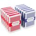 Brybelly 12 Decks (6 Red/6 Blue) Wide-Size Regular Index Playing Cards Set Ã¢â‚¬â€œ Plastic-Coated Classic Poker Size