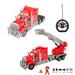 1:15 Scale Remote Control Rescue Fire Truck Big Rig with Ladder and Basket Lights and Sounds Great RC Toys for Boys Girls
