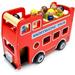 Imagination Generation Wooden Wheels Double-Decker Red London Tour Bus with 8 Tourists
