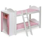 Badger Basket Doll Bunk Bed with Clothing Armoire and Hangers for Dolls up to 22 inches - White