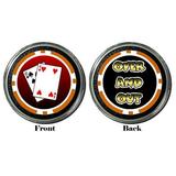 Card Guard - 10-4 Over and Out Protector Holdem Poker Chip / Card Cover - Orange