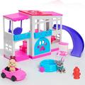 Barbie Pet Dreamhouse 2-Sided Playset 10-pieces Include Pets and Accessories Kids Toys for Ages 3 Up Gifts and Presents