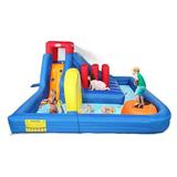 Zimtown Inflatable Bounce House Castle Jumper Play Castle 2 Water Slide Pool Without Blower