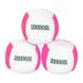 Zeekio Lunar Juggling Balls - 110g Professional UV Reactive 6 Panel Ball - Pack of 3 (White/Pink)