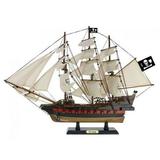 Handcrafted Model Ships Revenge-White-Sails-20 20 in. Wooden John Gows Revenge White Sails Pirate Ship Model