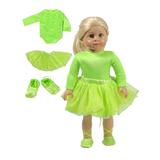Green Dance Outfit with Shoes made for 18 inch dolls