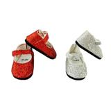 Red and Silver Glitter Mary Jane Shoes 2 pc. | Compatible with 14.5 Wellie Wisher Dolls | 14.5 Inch Doll Accessories