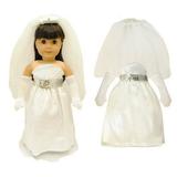 Doll Clothes - White Bridal Dress Outfit Fits American Girl & Other 18 Inch Dolls