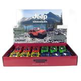 5 Die-cast Box of 12: 2018 Jeep Wrangler Rubicon Conv. (Blue Green Red and Yellow)