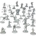 28 Paintable Fantasy Mini Figures- All Unique Designs- 1 Hex-Sized Compatible with DND Dungeons and Dragons & Pathfinder and RPG Tabletop Games- Features Goblins Orcs Gnolls Skeletons & Moreâ€¦