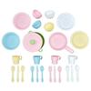 KidKraft 27-Piece Pastel Cookware Set Plastic Dishes & Utensils for Play Kitchens