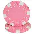 Striped Dice 11.5g Blank Poker Chips Pink Clay Composite 50-pack