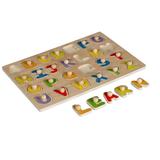 Toysters Wooden Alphabet Peg Puzzle for Toddlers | 26-Piece ABC Letters Wood Puzzle Game | Preschool Educational Toy Helps Improve Fine Motor Skills | Suitable for Boys and Girls Ages 2 3 and