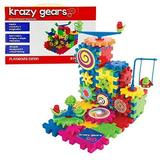 Krazy Gears Gear Building Toy Set - Interlocking Learning Blocks - Motorized Spinning Gears - 81 Piece Playground Edition