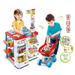 Supermarket Play Set Toys for Kids w/Shopping Cart Cash Register and Electronic Scanner Toy for Toodlers Preschoolers Kids Girls Boys to 3 4 5 Years