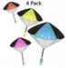 4 Pack Tangle Free Throwing Toy Parachute Toys Flying Toy Parachute men! Blue Orange Pink and Yellow