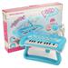 Musical Toy Set Grand Piano Keyboard With Microphone And Lights For Pretend Play And Educational Development (Blue)