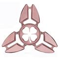 Fidget Spinner Tri-Spinner Pink Aluminum Metal Lucky 4 Leaf Clover Shamrock