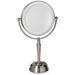 Zadro LURV410 LED Rechargeable Round Double Sided Satin Nickel Mirror